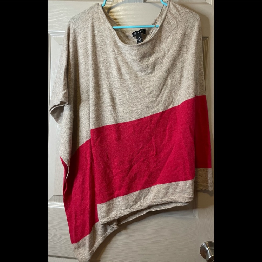 INC International Concepts Truffle and Pink Color Women's Poncho Size S/M